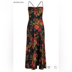 12th Tribe Natalia Black Floral Maxi Dress